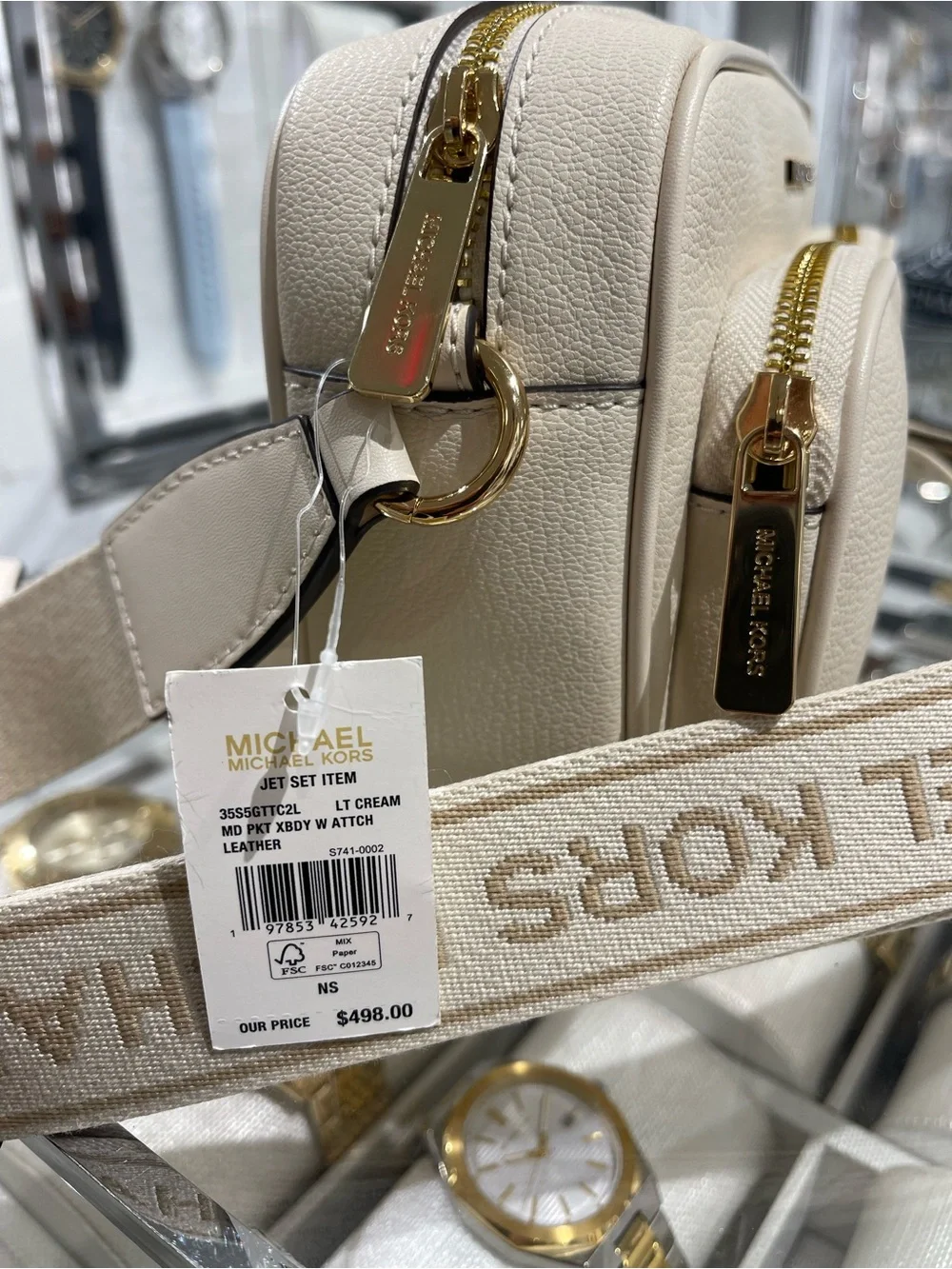 Michael Kors JST Md Pocket Leather Messenger XBody With Attachments Crossbody